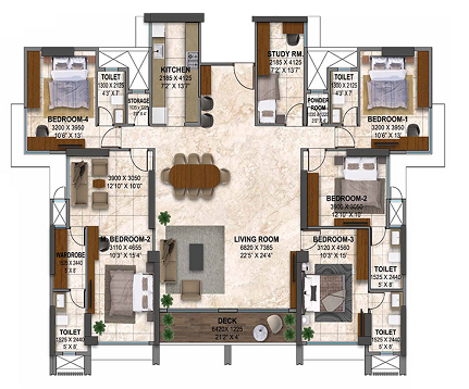 Kanakia Silicon Valley Powai 2BHK Plan